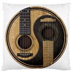 Old And Worn Acoustic Guitars Yin Yang Large Flano Cushion Case (Two Sides) Front