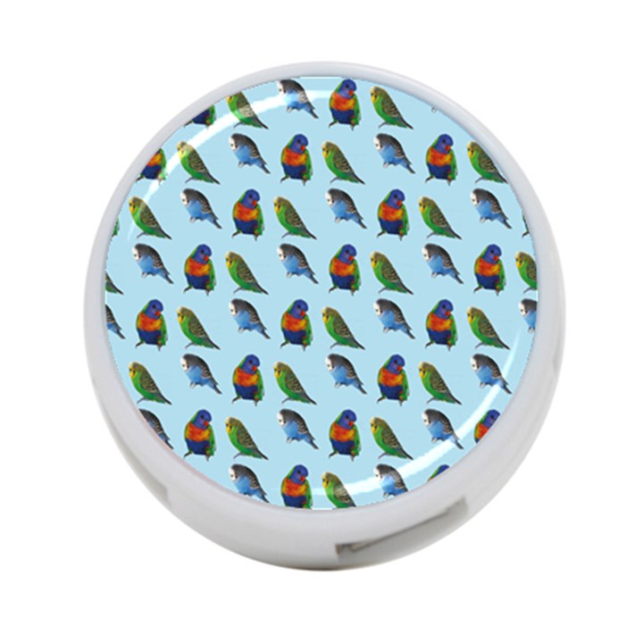 Blue Birds Parrot Pattern 4-Port USB Hub (Two Sides) 