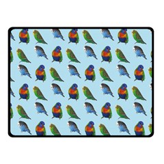 Blue Birds Parrot Pattern Fleece Blanket (small) by paulaoliveiradesign