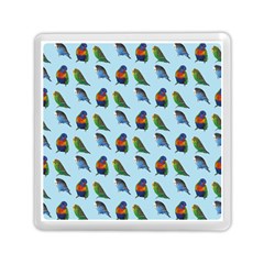 Blue Birds Parrot Pattern Memory Card Reader (square)  by paulaoliveiradesign