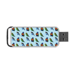 Blue Birds Parrot Pattern Portable Usb Flash (one Side) by paulaoliveiradesign