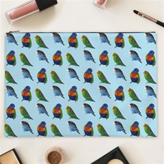 Blue Birds Parrot Pattern Cosmetic Bag (xxl)  by paulaoliveiradesign