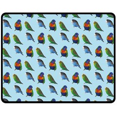 Blue Birds Parrot Pattern Double Sided Fleece Blanket (medium) 