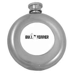 Bull Terrier  Round Hip Flask (5 Oz) by Valentinaart