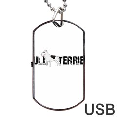 Bull Terrier  Dog Tag Usb Flash (one Side) by Valentinaart