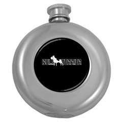 Bull Terrier  Round Hip Flask (5 Oz) by Valentinaart