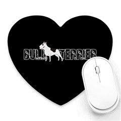 Bull Terrier  Heart Mousepads by Valentinaart