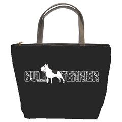 Bull Terrier  Bucket Bags by Valentinaart