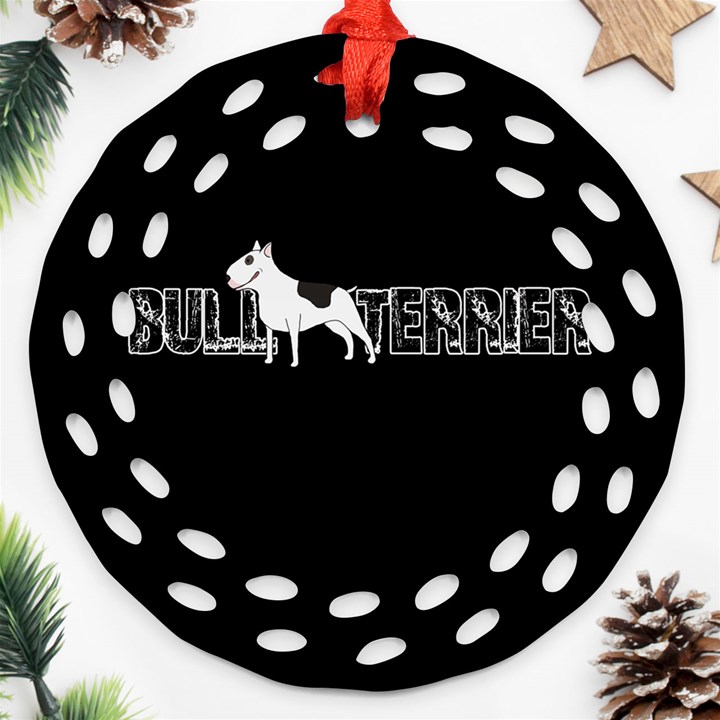 Bull terrier  Round Filigree Ornament (Two Sides)