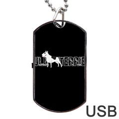 Bull Terrier  Dog Tag Usb Flash (two Sides) by Valentinaart