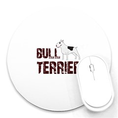 Bull Terrier  Round Mousepads by Valentinaart