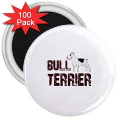 Bull Terrier  3  Magnets (100 Pack) by Valentinaart