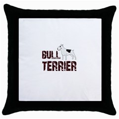 Bull Terrier  Throw Pillow Case (black) by Valentinaart