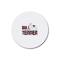 Bull Terrier  Rubber Coaster (round)  by Valentinaart