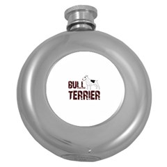 Bull Terrier  Round Hip Flask (5 Oz) by Valentinaart