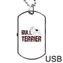 Bull Terrier  Dog Tag Usb Flash (two Sides) by Valentinaart