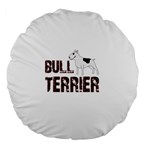 Bull terrier  Large 18  Premium Flano Round Cushions Front