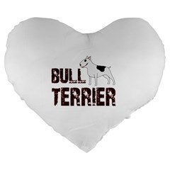 Bull Terrier  Large 19  Premium Flano Heart Shape Cushions by Valentinaart