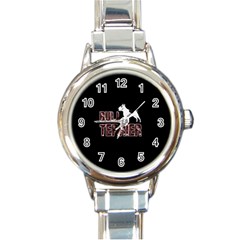 Bull Terrier  Round Italian Charm Watch by Valentinaart