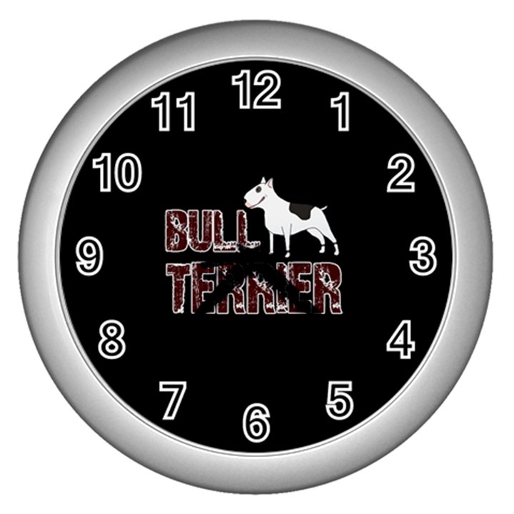 Bull terrier  Wall Clocks (Silver) 