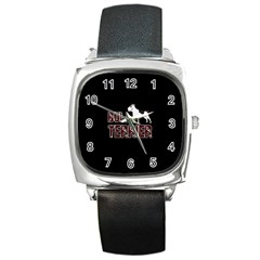 Bull Terrier  Square Metal Watch by Valentinaart