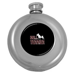 Bull Terrier  Round Hip Flask (5 Oz) by Valentinaart