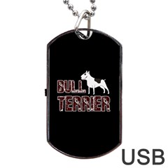 Bull Terrier  Dog Tag Usb Flash (one Side) by Valentinaart