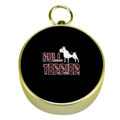 Bull Terrier  Gold Compasses by Valentinaart