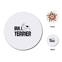 Bull Terrier  Playing Cards (round)  by Valentinaart