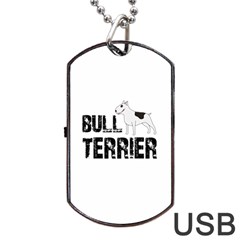 Bull Terrier  Dog Tag Usb Flash (one Side) by Valentinaart