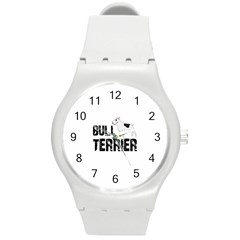 Bull Terrier  Round Plastic Sport Watch (m) by Valentinaart