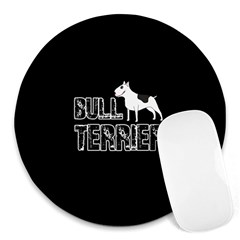 Bull Terrier  Round Mousepads by Valentinaart