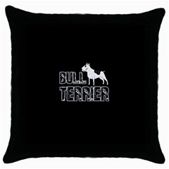 Bull Terrier  Throw Pillow Case (black) by Valentinaart