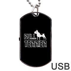 Bull Terrier  Dog Tag Usb Flash (two Sides) by Valentinaart