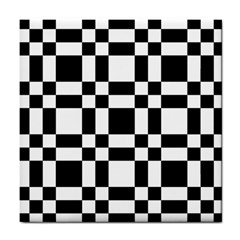 Checkerboard Black And White Tile Coasters