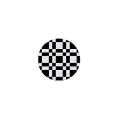 Checkerboard Black And White 1  Mini Magnets by Colorfulart23