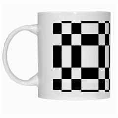 Checkerboard Black And White White Mugs