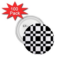 Checkerboard Black And White 1 75  Buttons (100 Pack)  by Colorfulart23