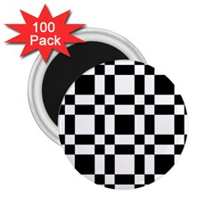 Checkerboard Black And White 2.25  Magnets (100 pack) 