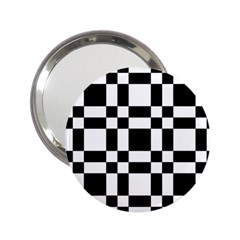 Checkerboard Black And White 2.25  Handbag Mirrors