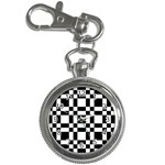 Checkerboard Black And White Key Chain Watches Front