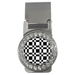 Checkerboard Black And White Money Clips (cz)  by Colorfulart23