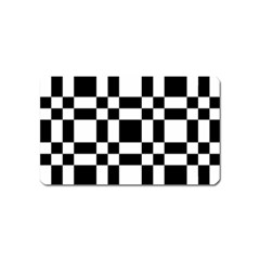 Checkerboard Black And White Magnet (name Card) by Colorfulart23