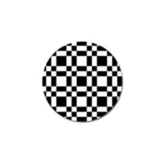 Checkerboard Black And White Golf Ball Marker