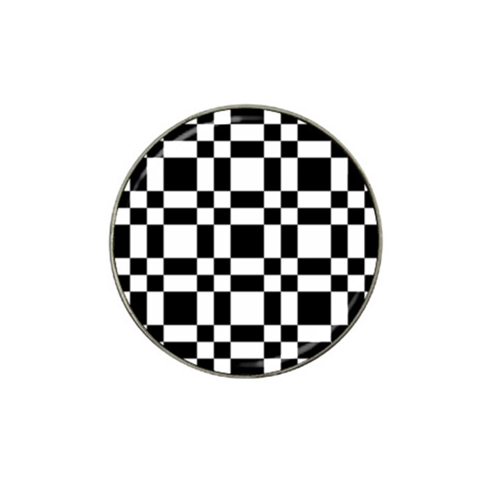 Checkerboard Black And White Hat Clip Ball Marker