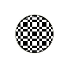 Checkerboard Black And White Hat Clip Ball Marker (4 Pack) by Colorfulart23