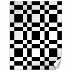 Checkerboard Black And White Canvas 36  X 48   by Colorfulart23