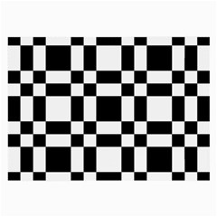 Checkerboard Black And White Large Glasses Cloth (2-side) by Colorfulart23