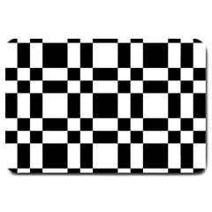 Checkerboard Black And White Large Doormat 