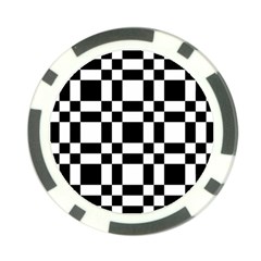 Checkerboard Black And White Poker Chip Card Guard